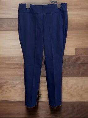 Christopher & Banks Signature Slimming Navy Straight-Leg Ponte Pants-10-EC